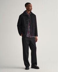 Relaxed fit dobbyvävd randig skjorta