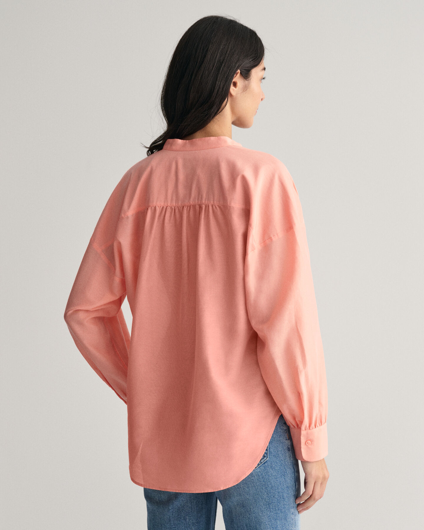 Blus i bomull och silke