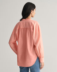 Blus i bomull och silke