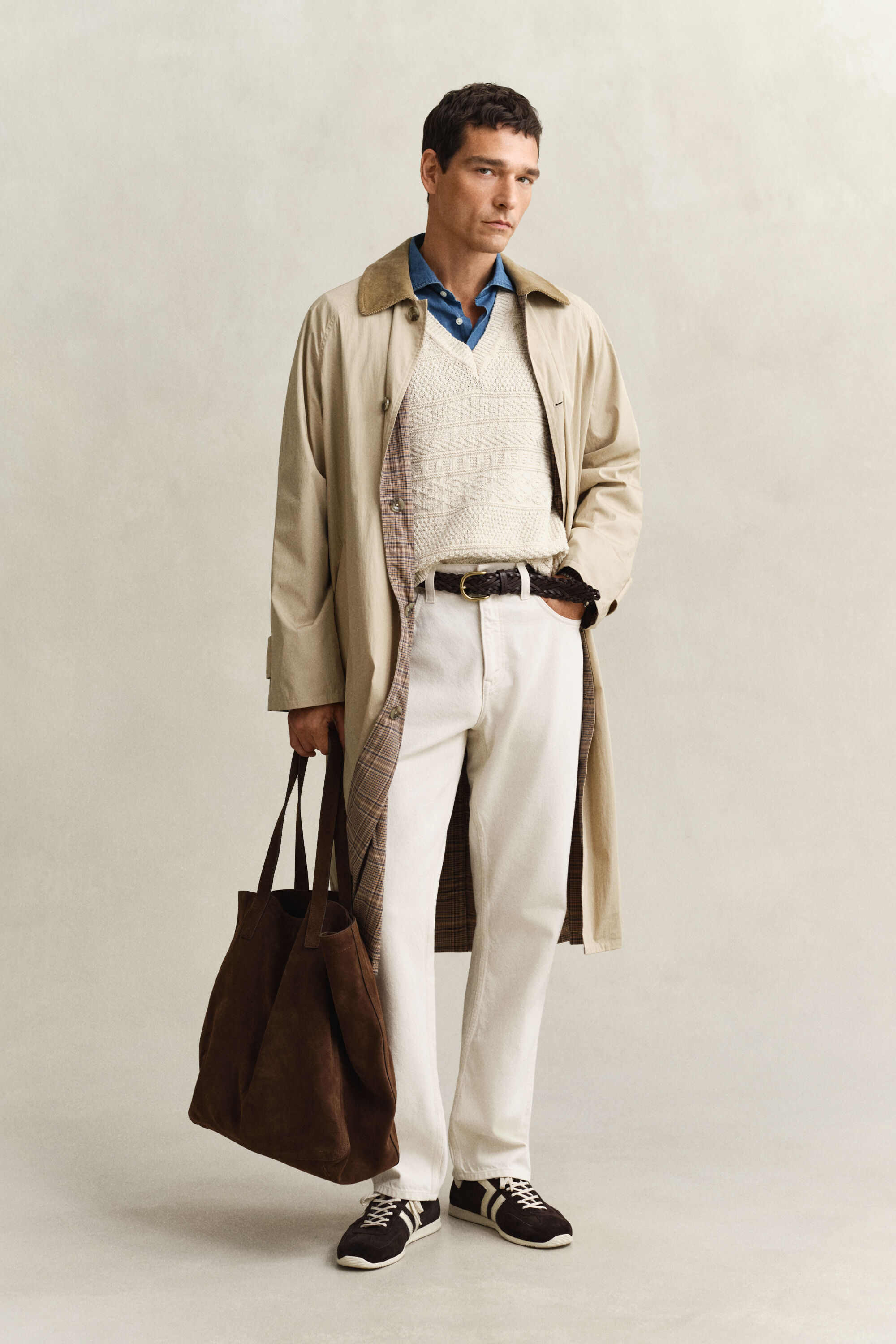 Väst i bomullsblandning med struktur