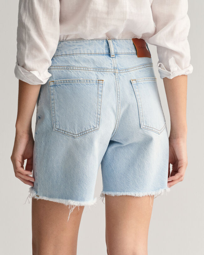 Regular fit halvl&aring;nga denimshorts