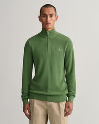 Half-zip tr&ouml;ja i bomullspik&eacute;