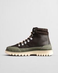 Nebrada mellanhöga boots i skinn