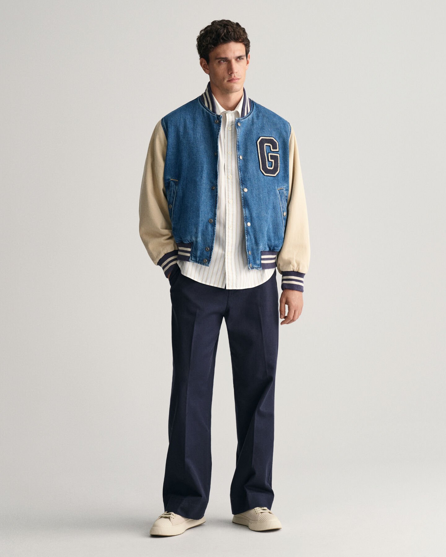 Relaxed fit Heritage randig kort&auml;rmad poplinskjorta