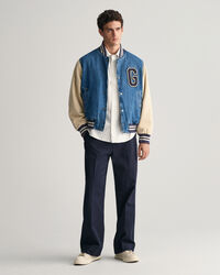 Relaxed fit Heritage randig kort&auml;rmad poplinskjorta