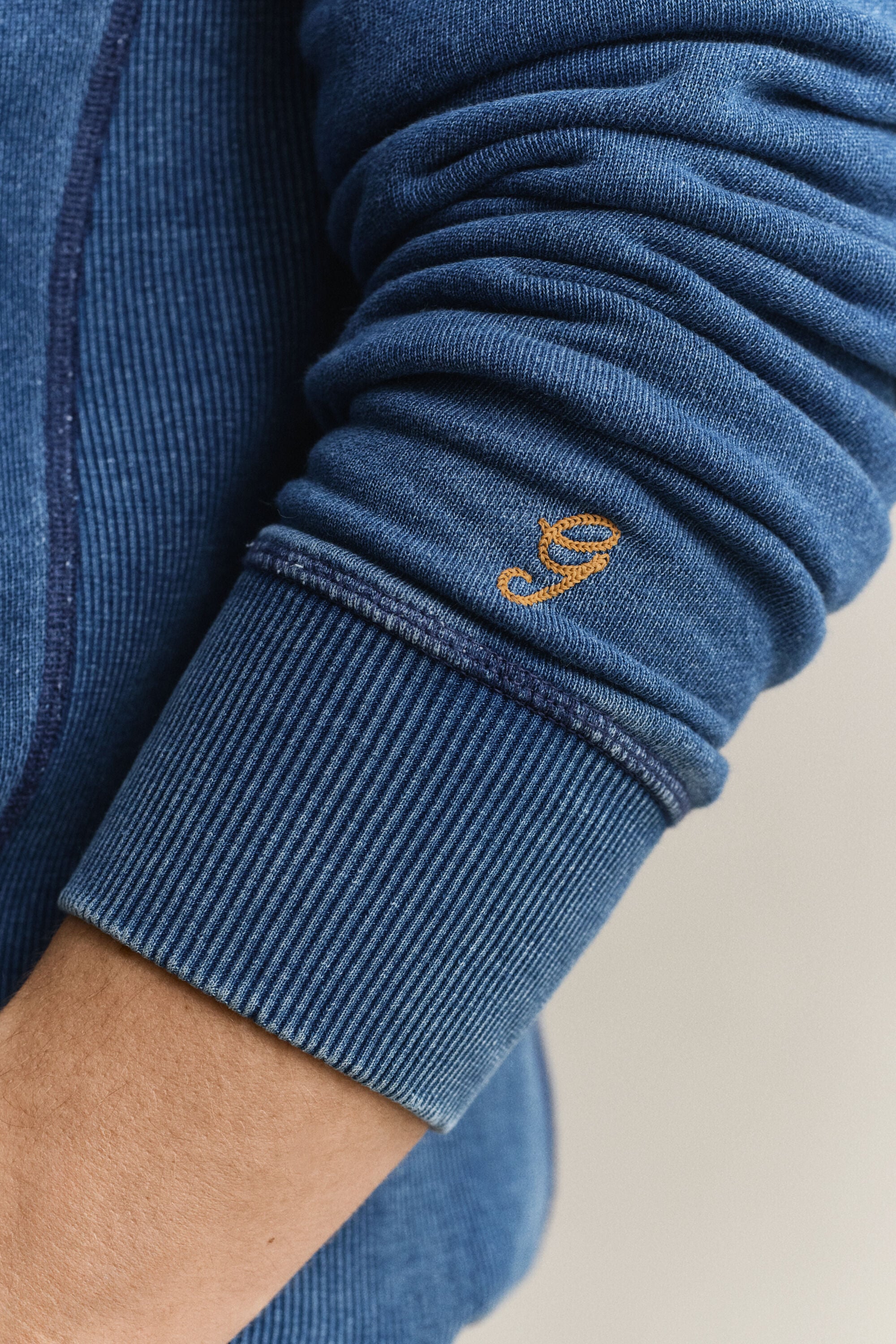 Indigofärgad rundhalsad sweatshirt