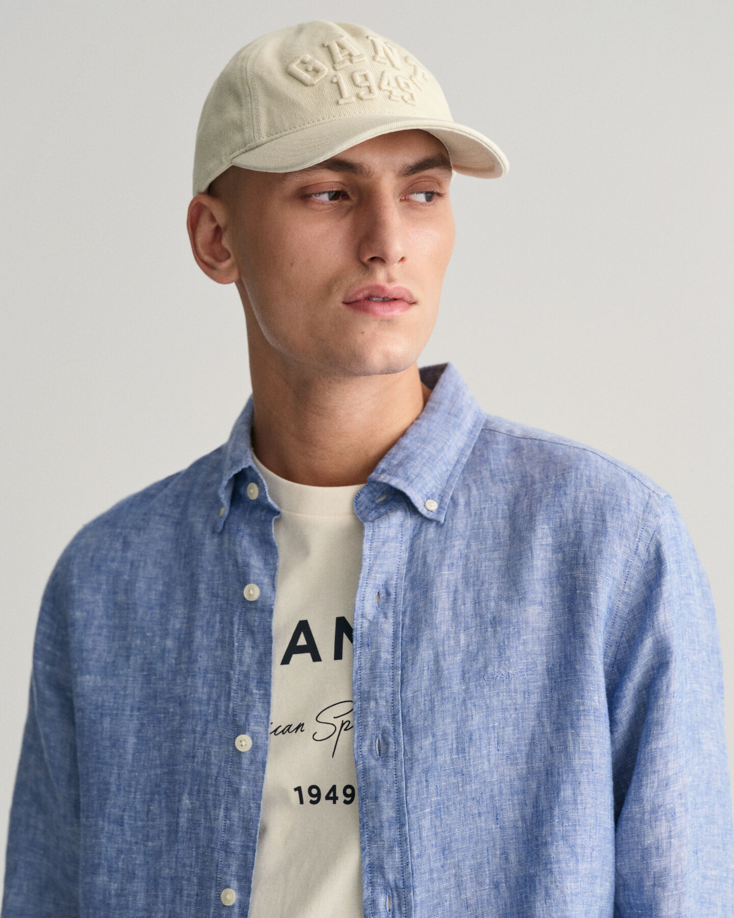 Slim fit linneskjorta