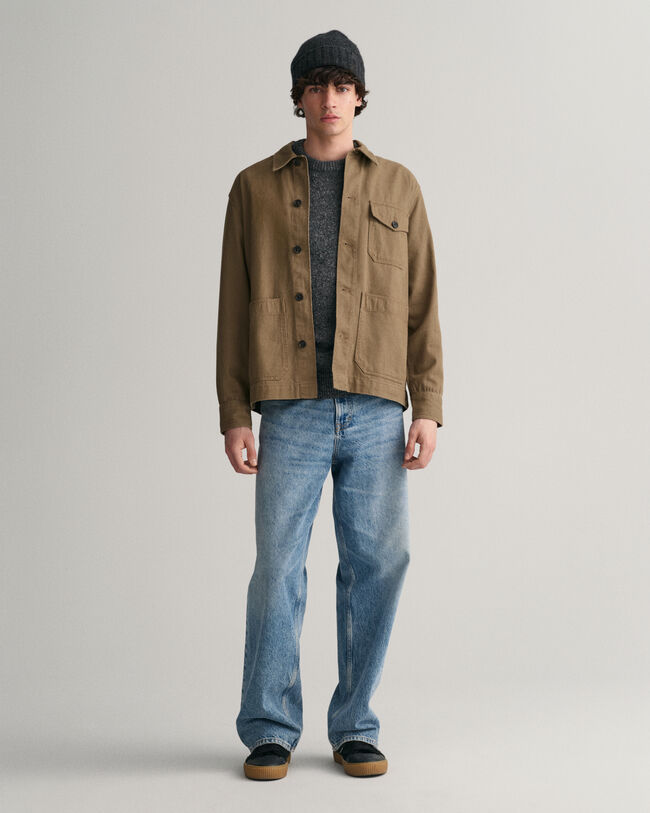 Skjortjacka i borstad twill