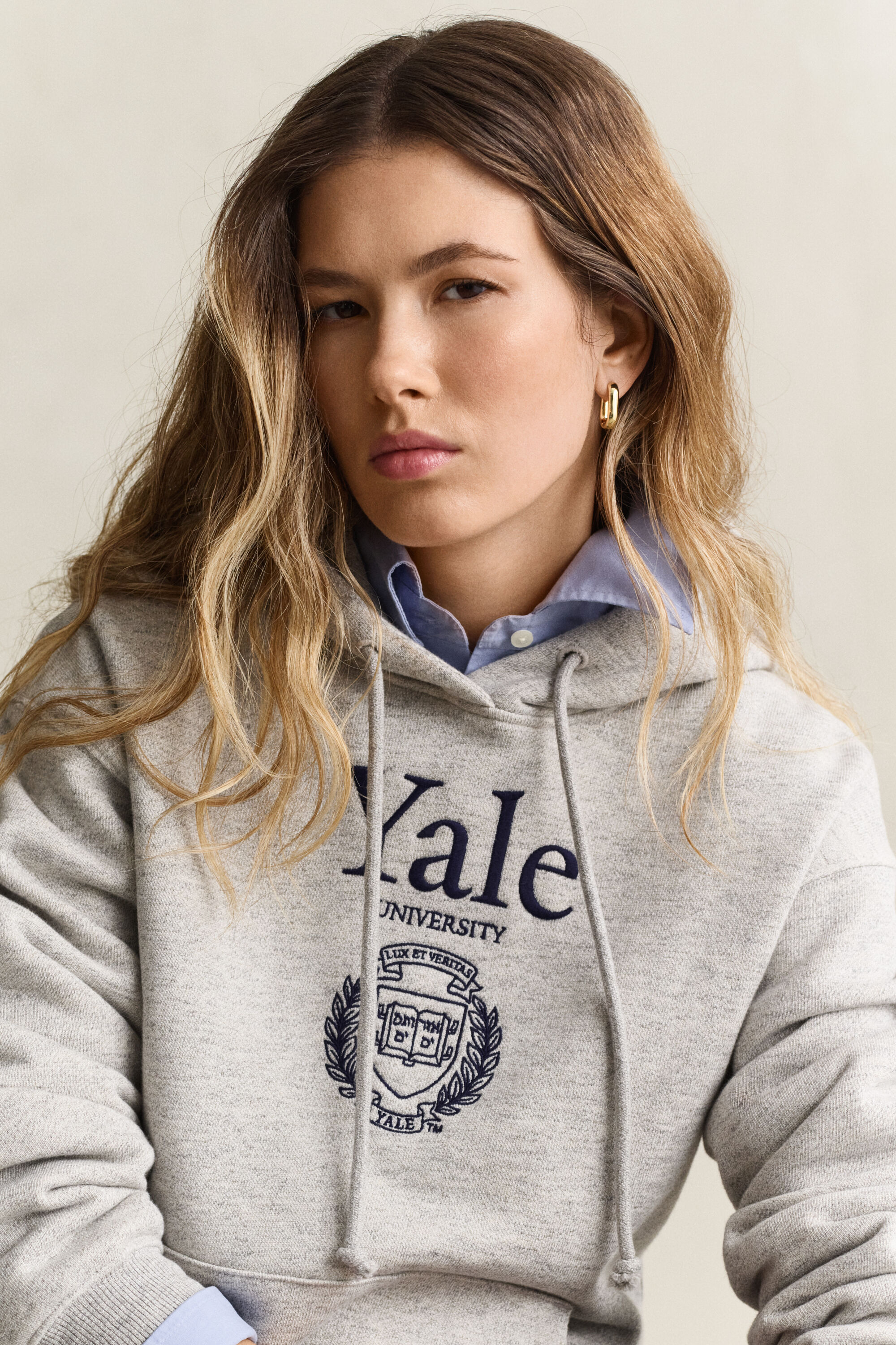 Gant x Yale hoodie med tryck
