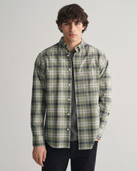 Regular fit rutig poplinskjorta