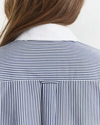 Oversized fit randig skjorta med kontrastkrage