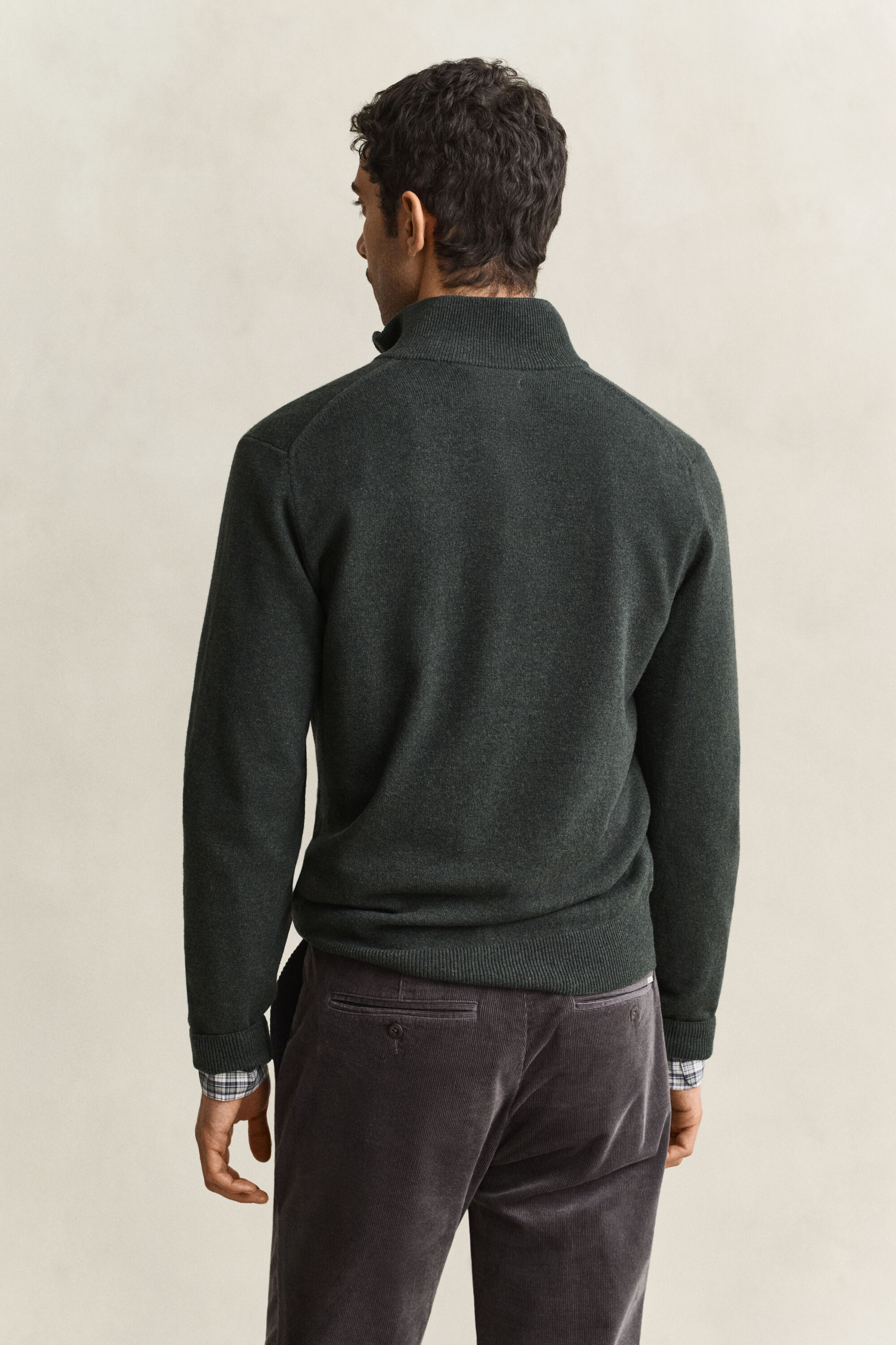 Tröja i lammull med half-zip