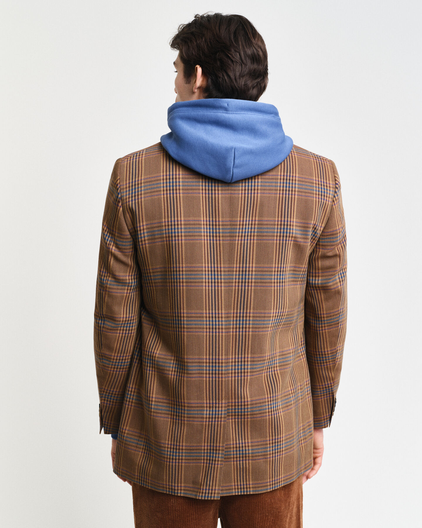 Relaxed fit rutig yllekavaj