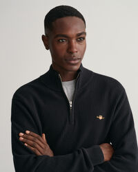 Half-zip bomullstr&ouml;ja med struktur