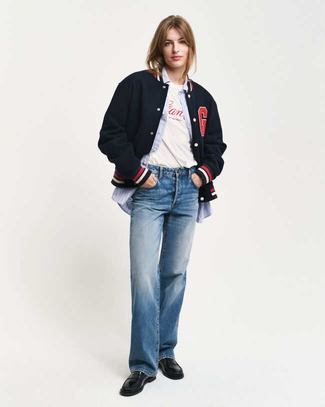 Regular fit klassisk randig oxfordskjorta