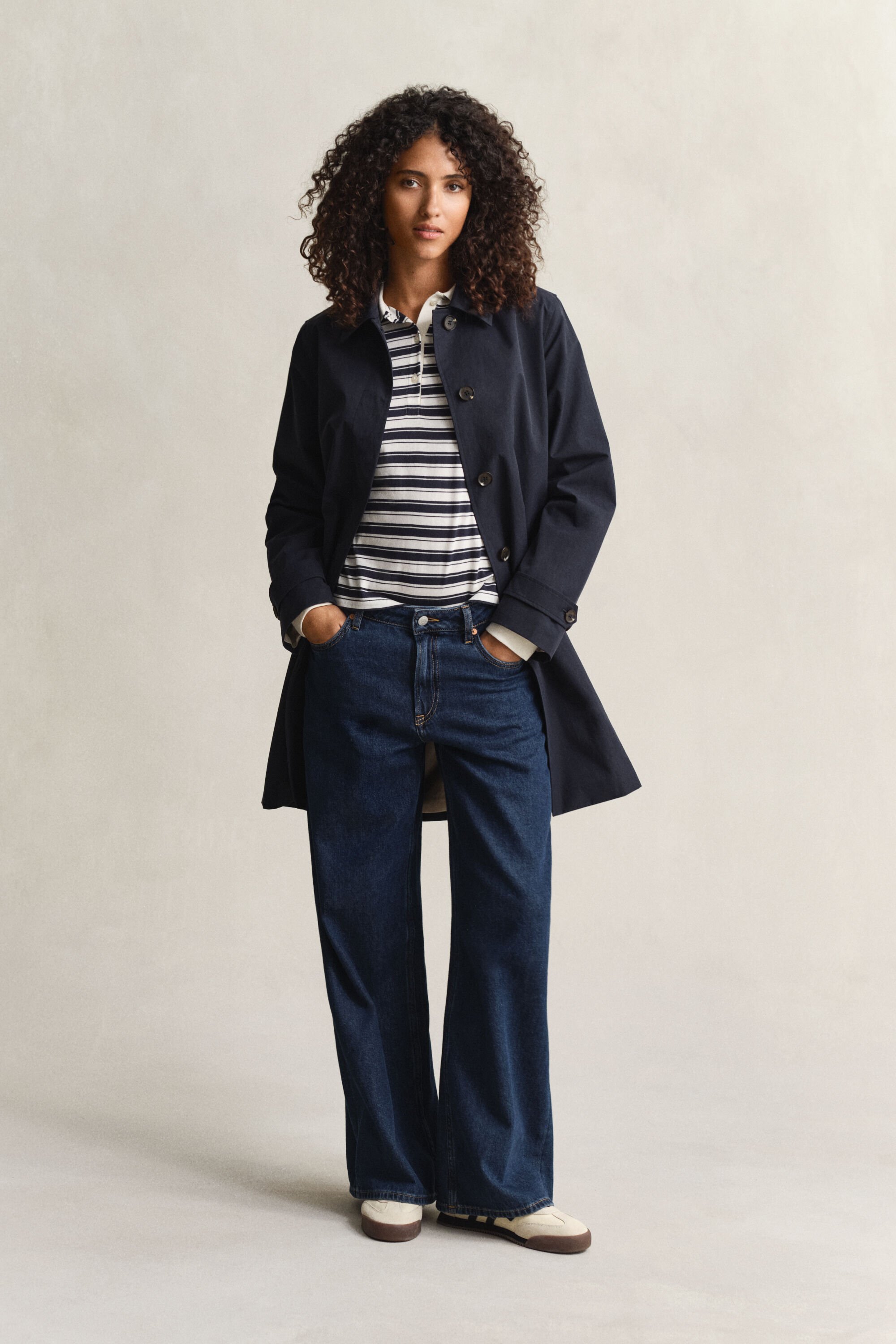 Långärmad randig pikétröja