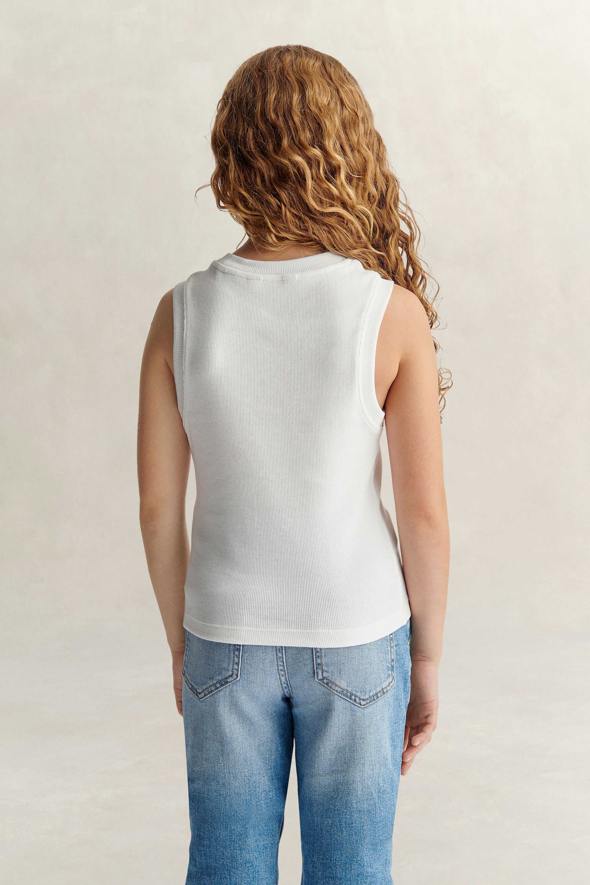 Teen Girls ribbstickad topp