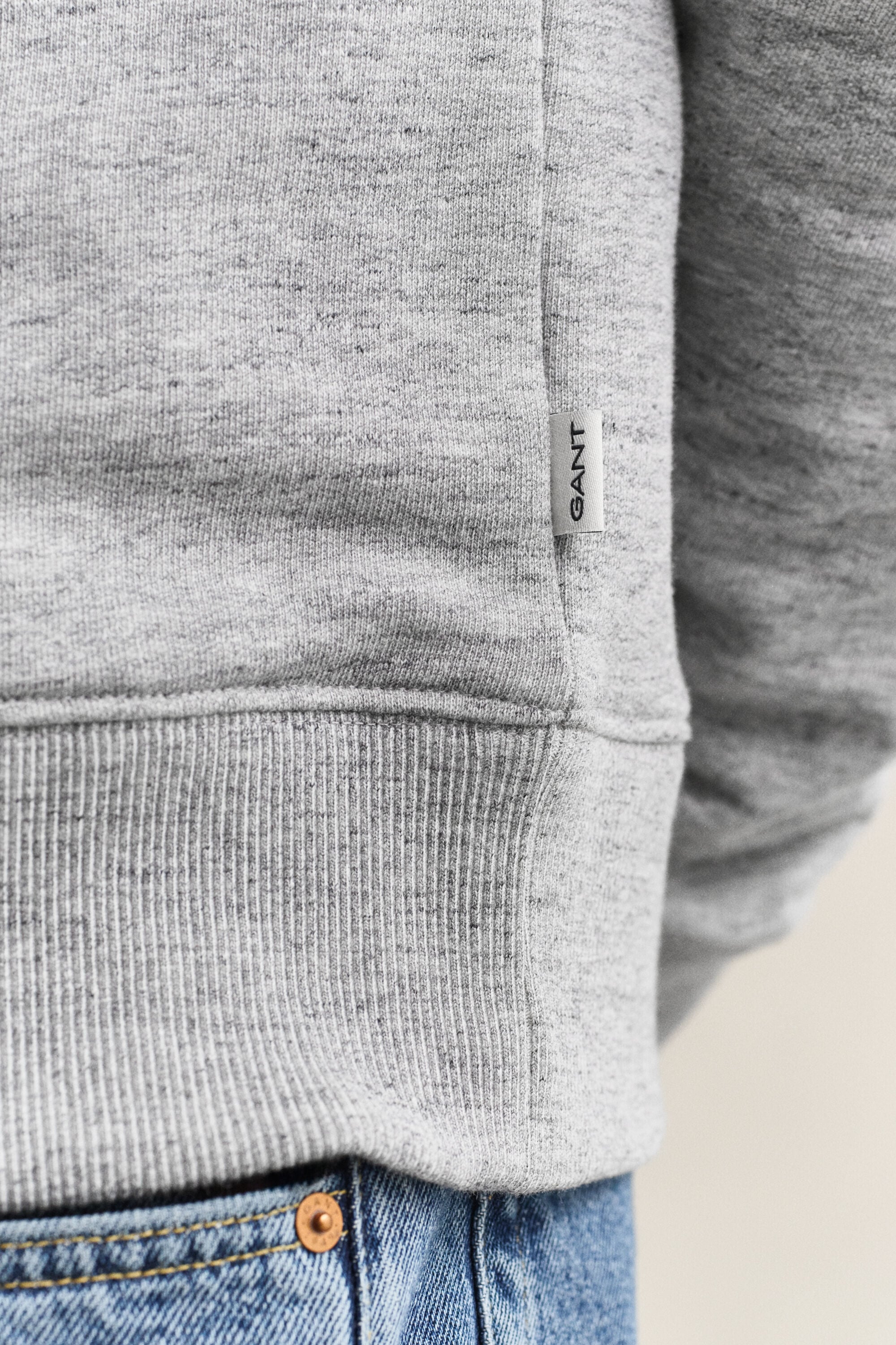 Melerad rundhalsad sweatshirt
