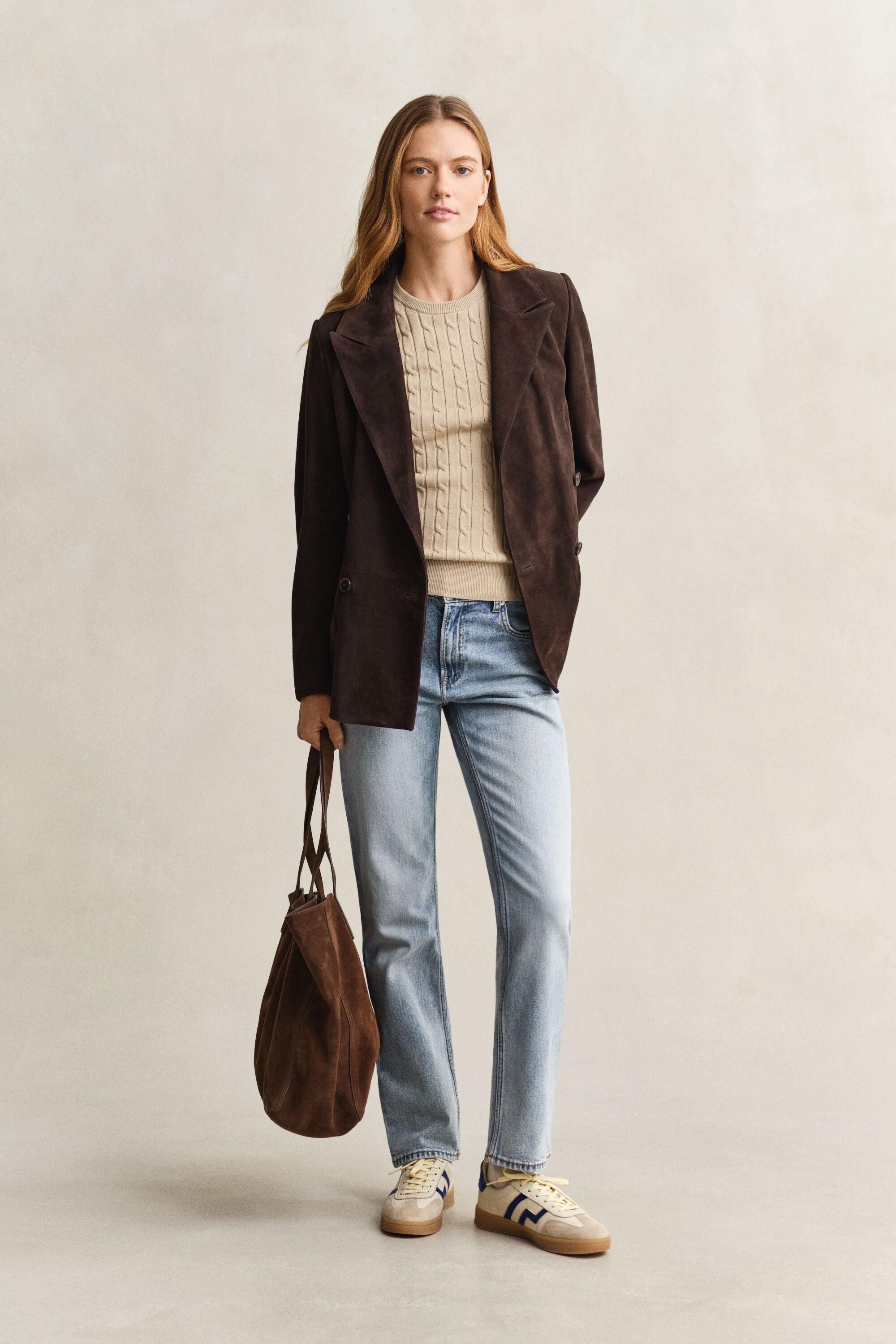 Kabelstickad kortärmad tröja