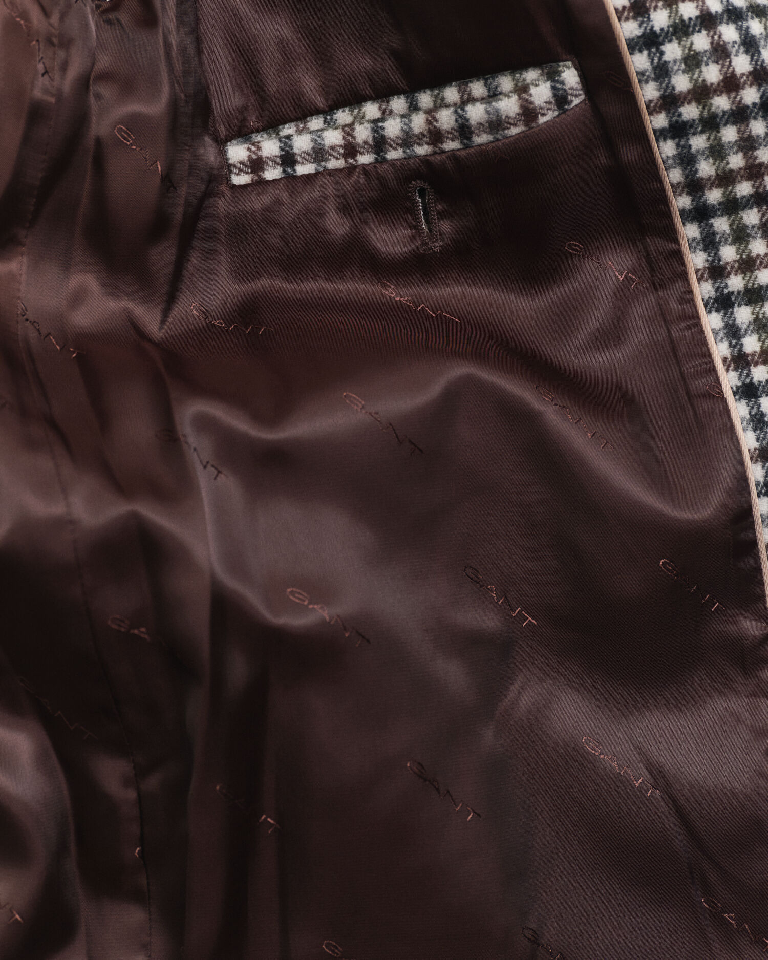 Rutig Car Coat i ullblandning