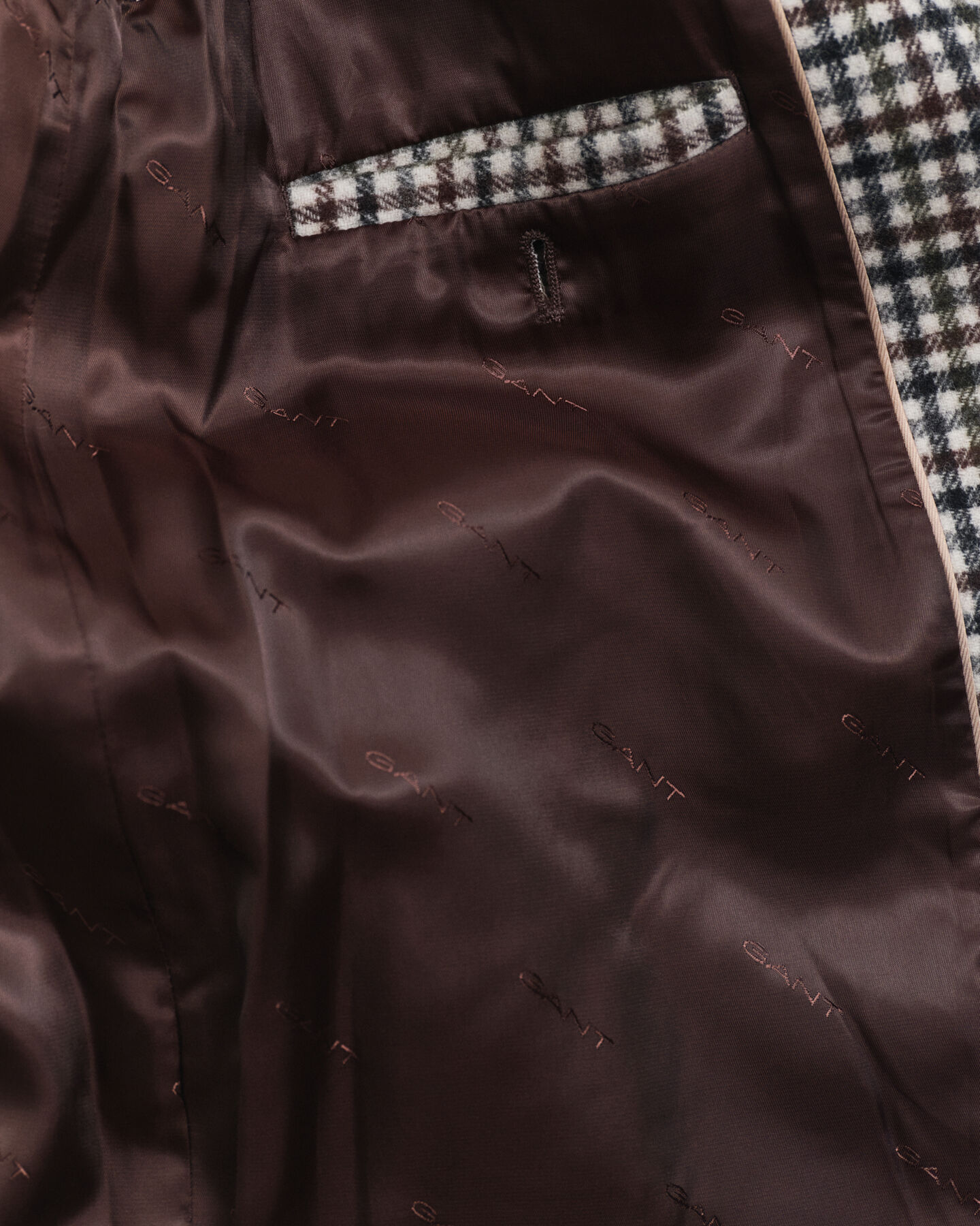 Rutig Car Coat i ullblandning