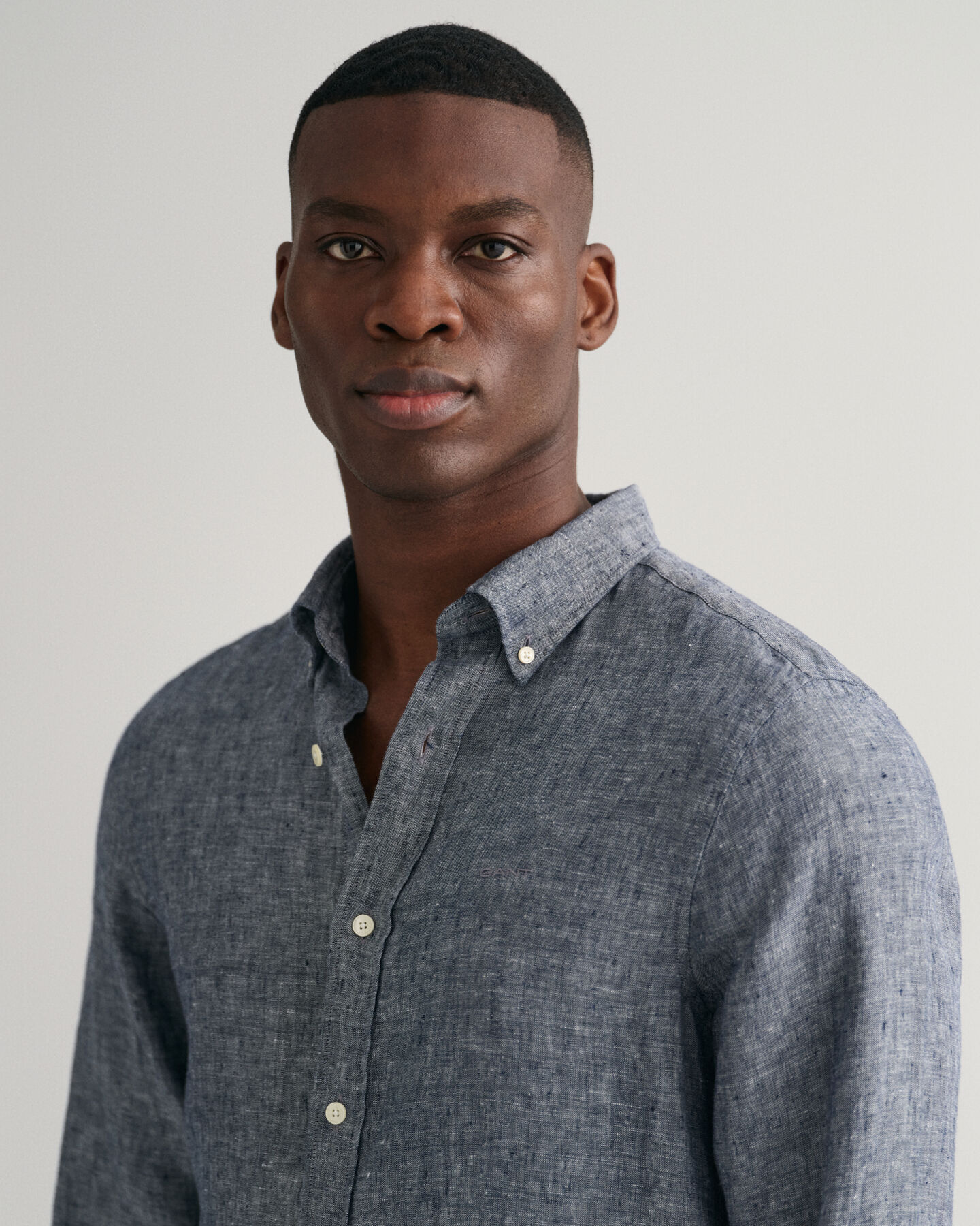 Slim fit linneskjorta