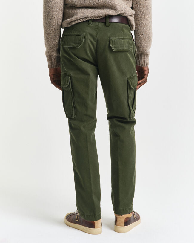 Regular fit cargobyxor i twill
