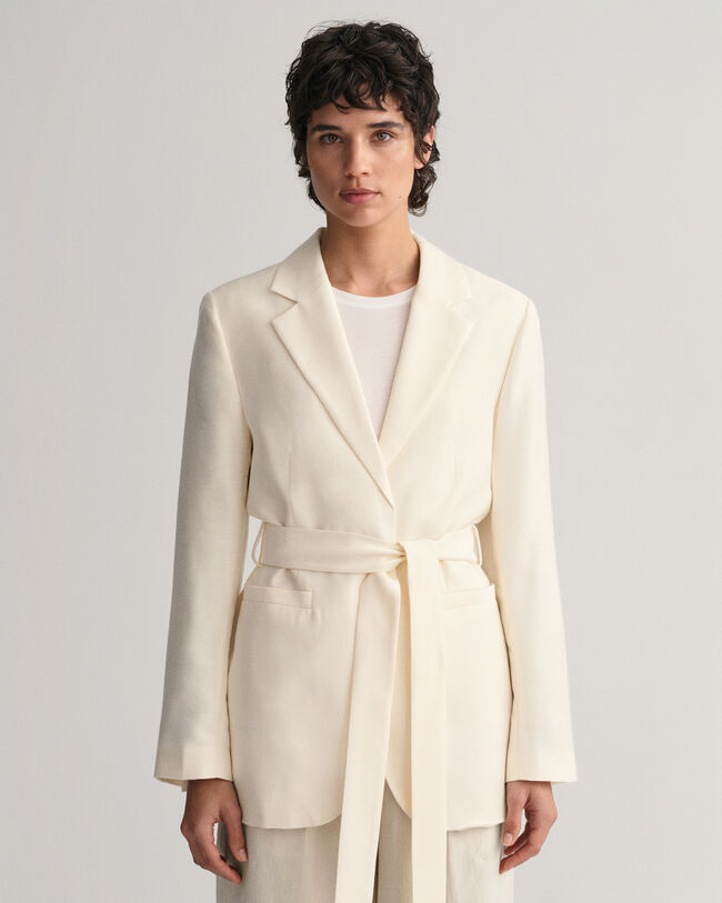 Regular fit Fluid kavaj med b&auml;lte