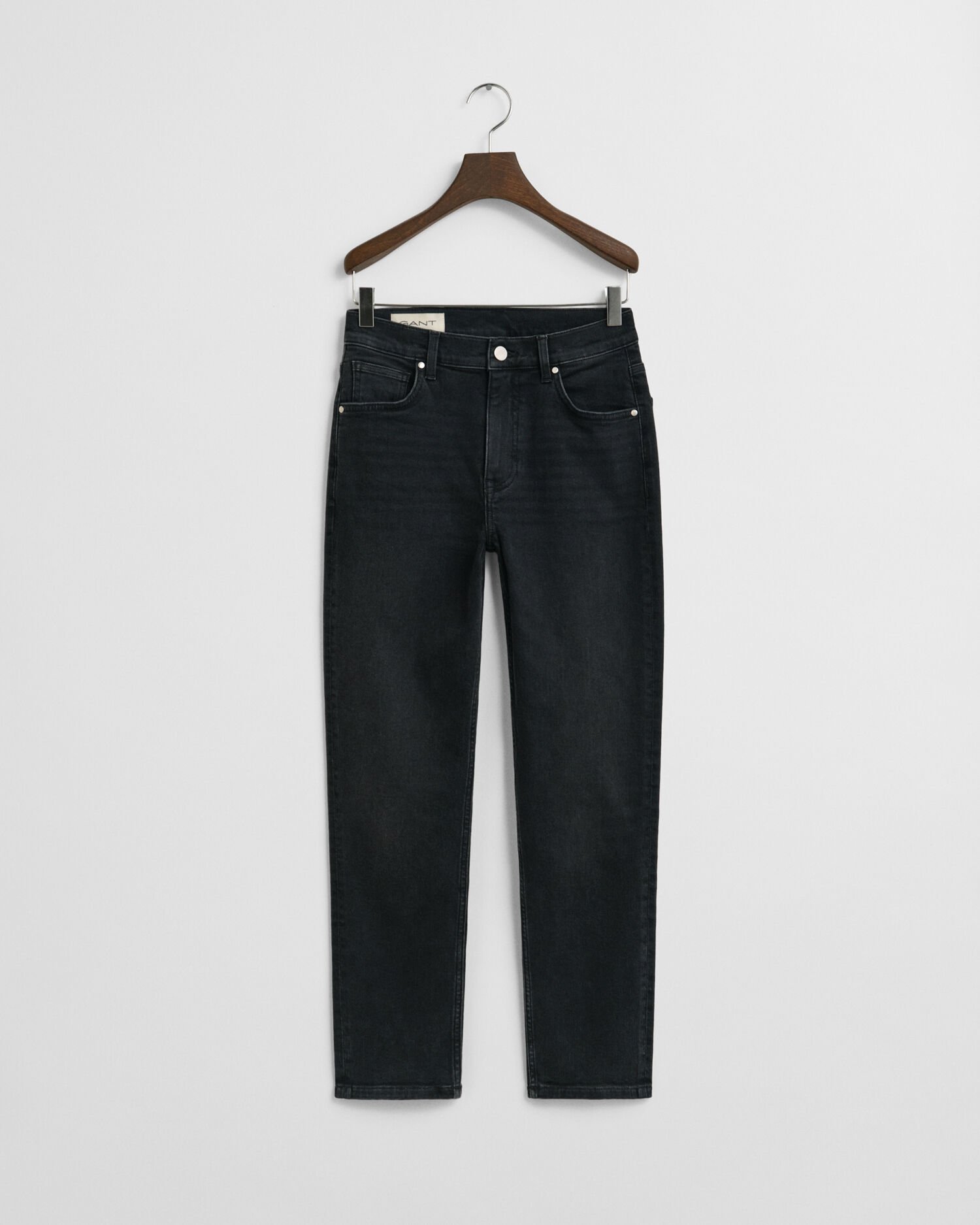 Slim fit cropped svarta jeans