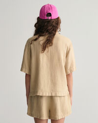 Teen Girls kort&auml;rmad boxig linneskjorta