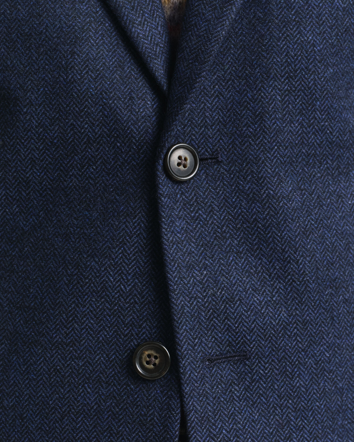 Slim fit kostymkavaj i flanell med fiskbensmönster