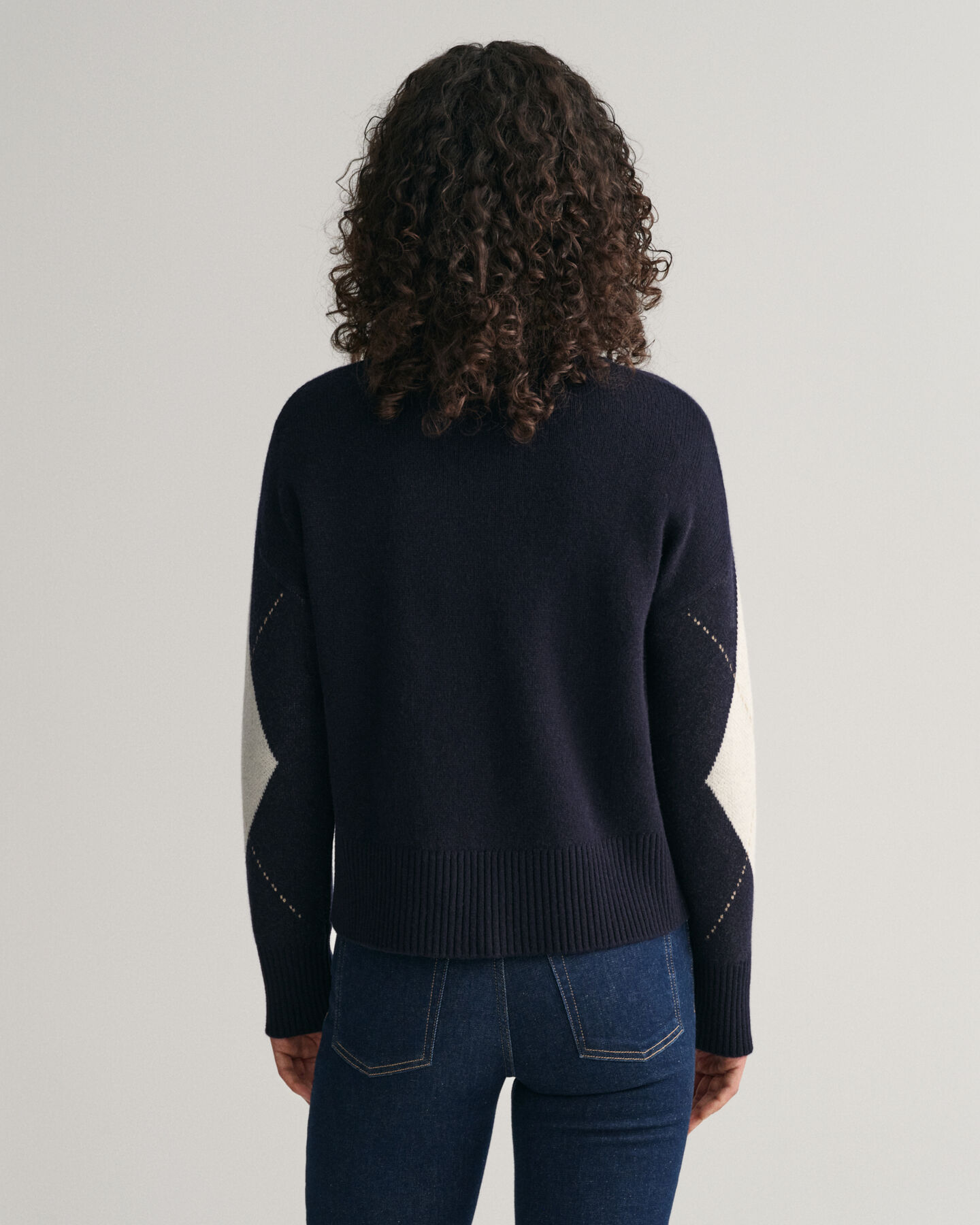 Superfin argylemönstrad crew neck tröja