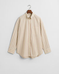 Oversized randig poplinskjorta