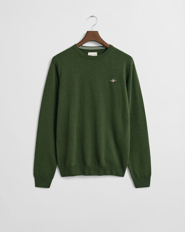 Rundhalsad tröja i superfin lammull