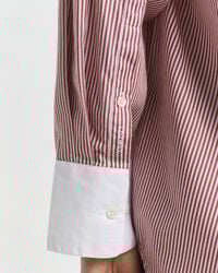 Oversized fit randig skjorta med kontrastkrage