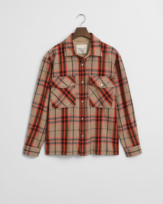 Relaxed fit rutig skjortjacka