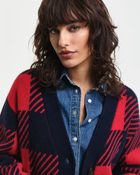 Buffalorutig V-ringad kofta