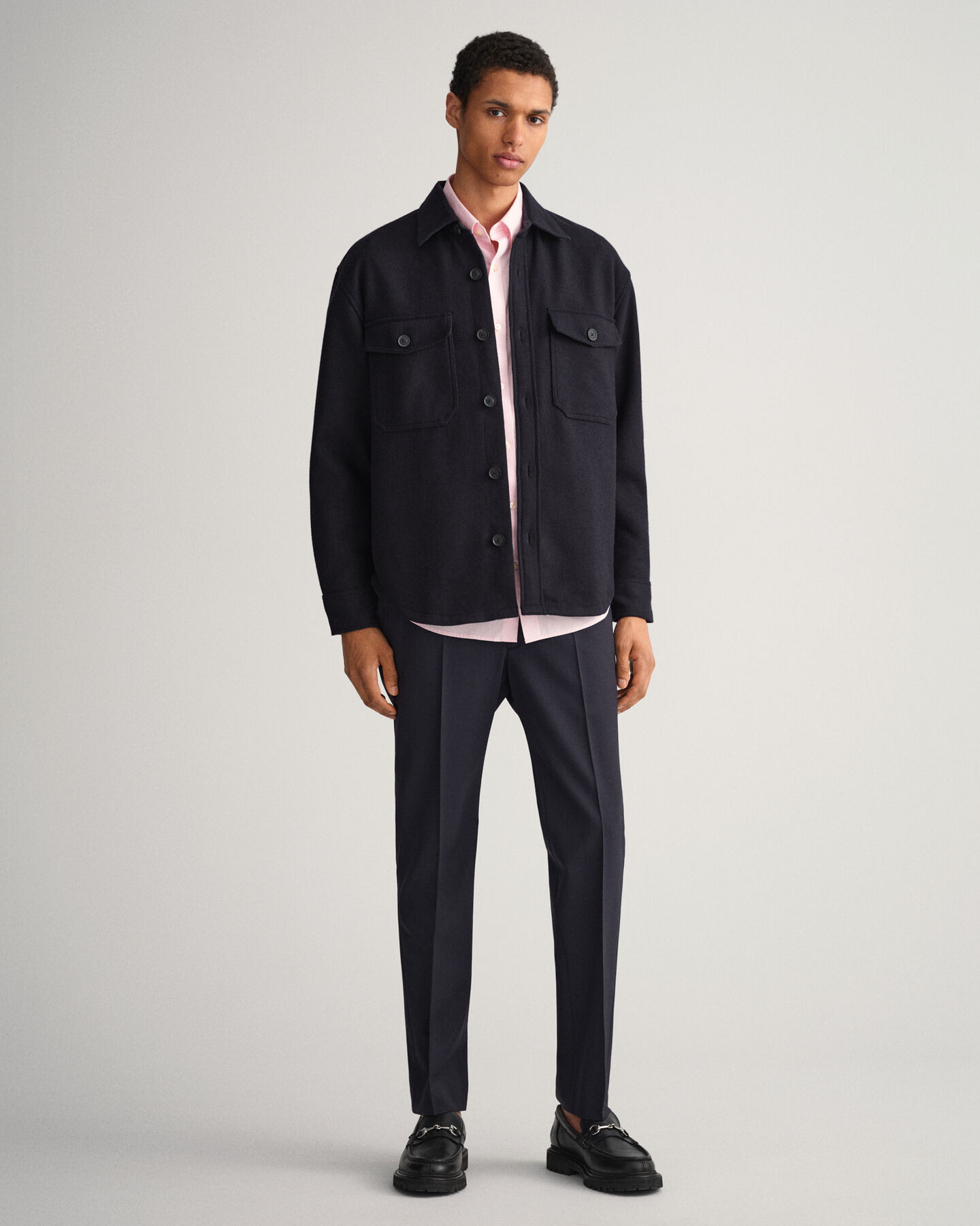 Regular Fit Pinpointv&auml;vd oxfordskjorta