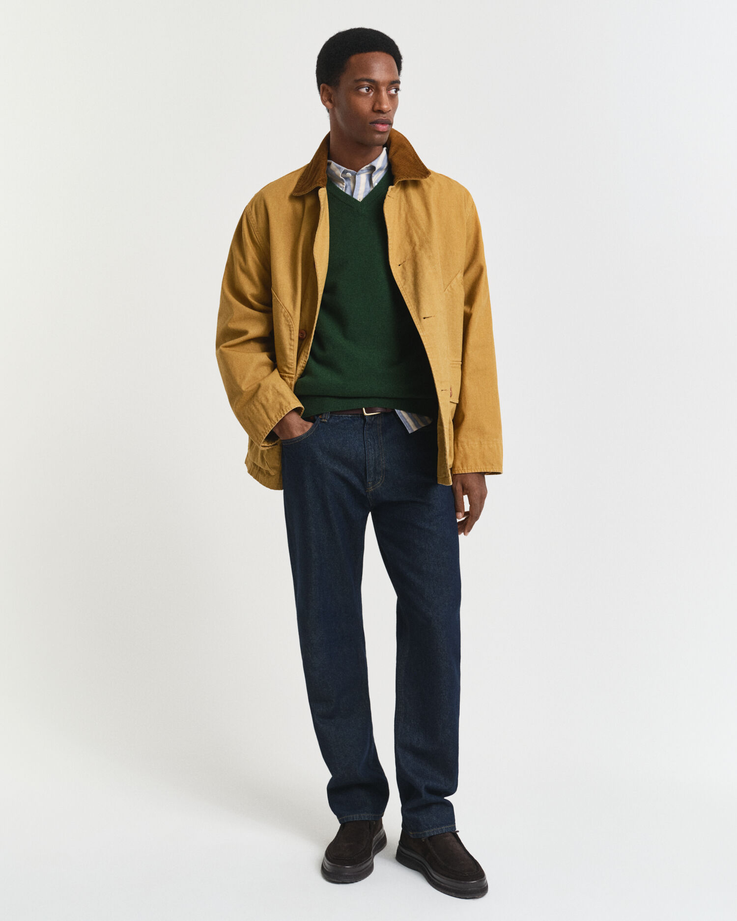 V-ringad tröja i superfin lammull