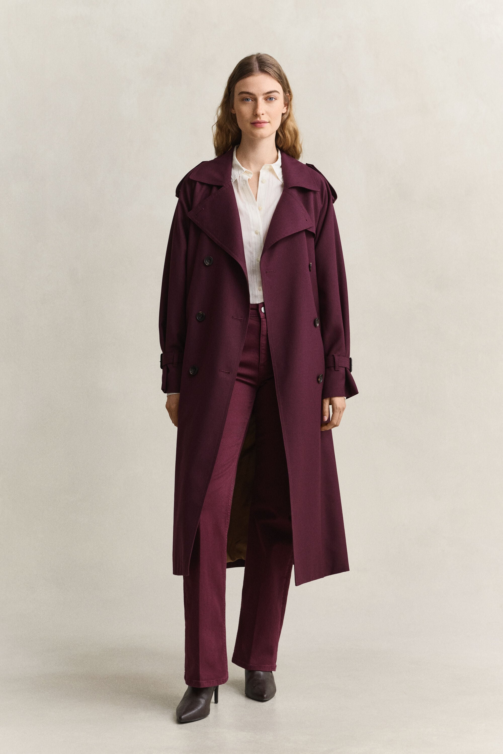 Trenchcoat i ullblandning