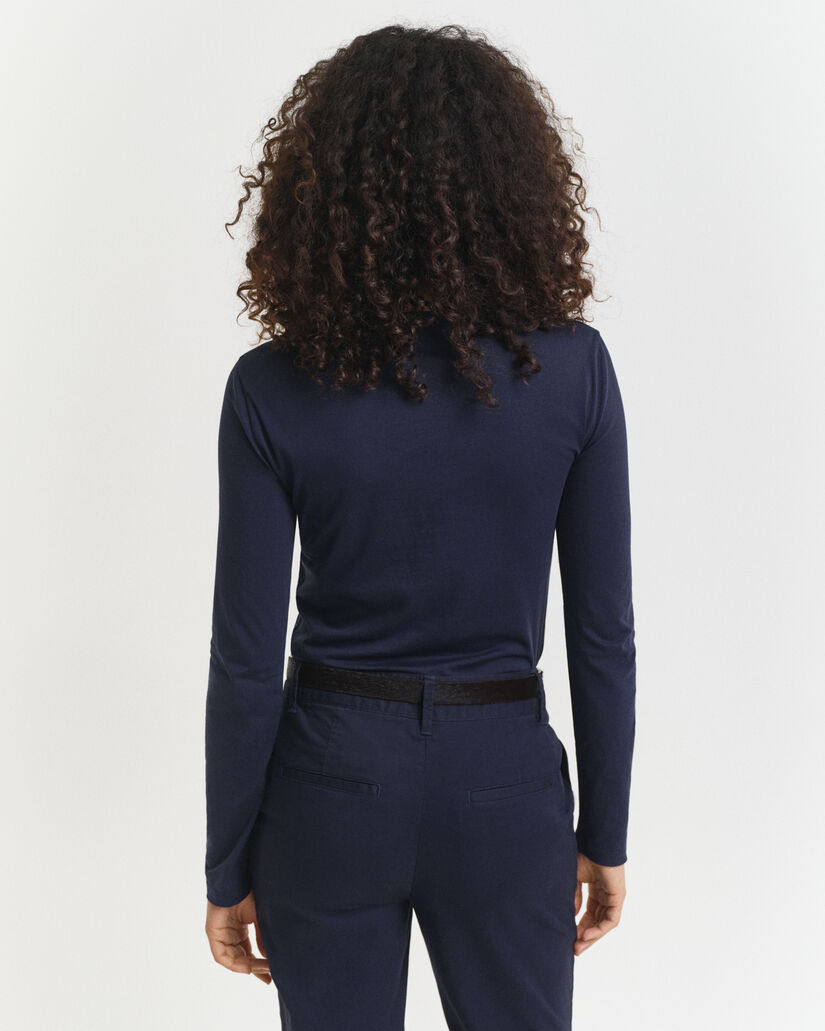 Tunn långärmad T-shirt i bomull