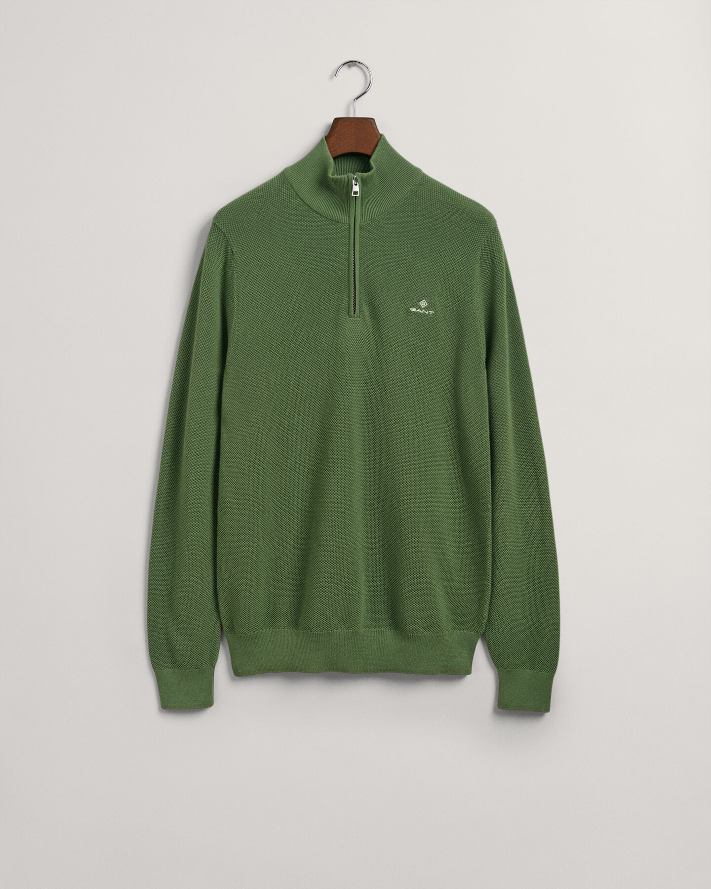 Half-zip tr&ouml;ja i bomullspik&eacute;