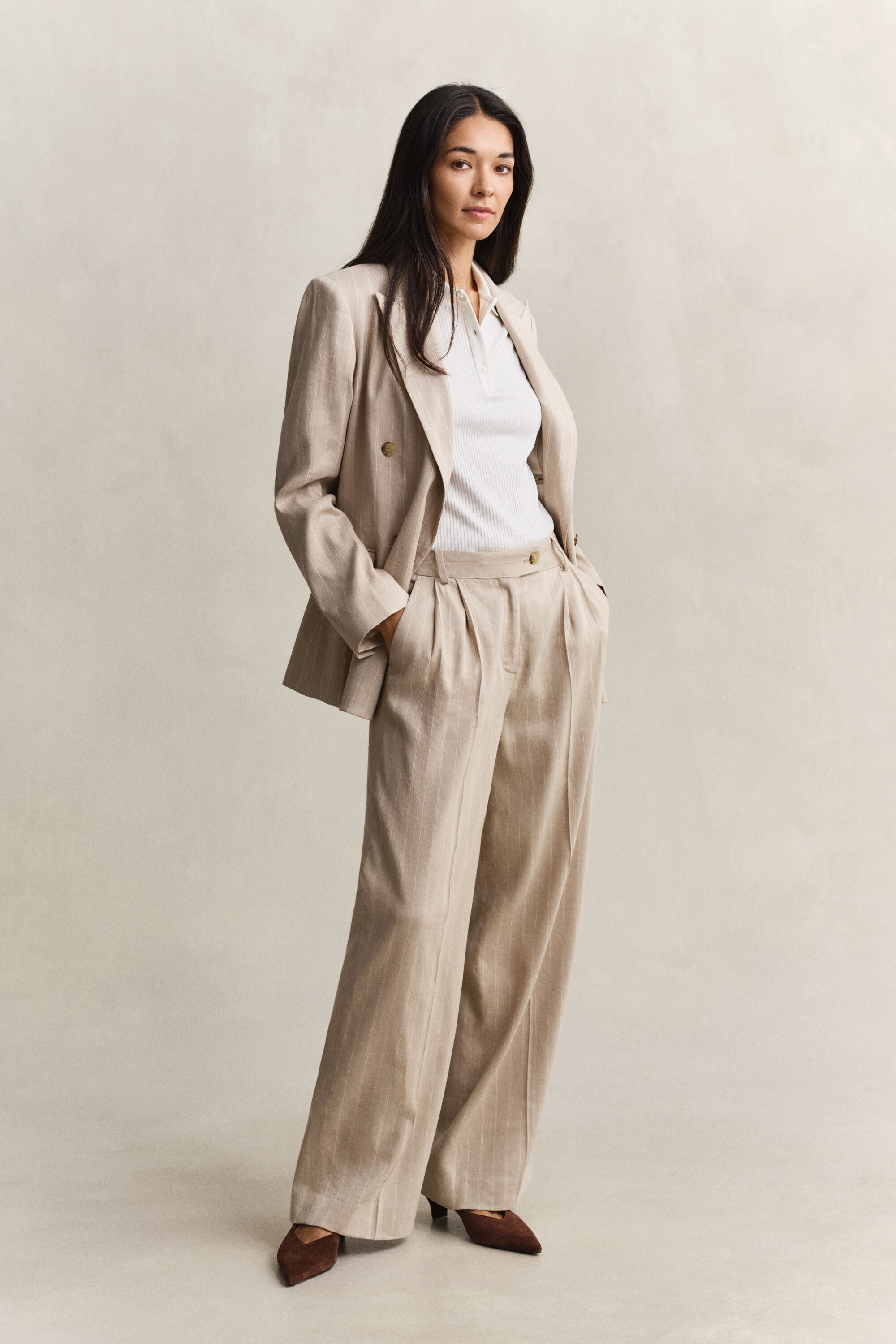 Ribbstickad pikétröja