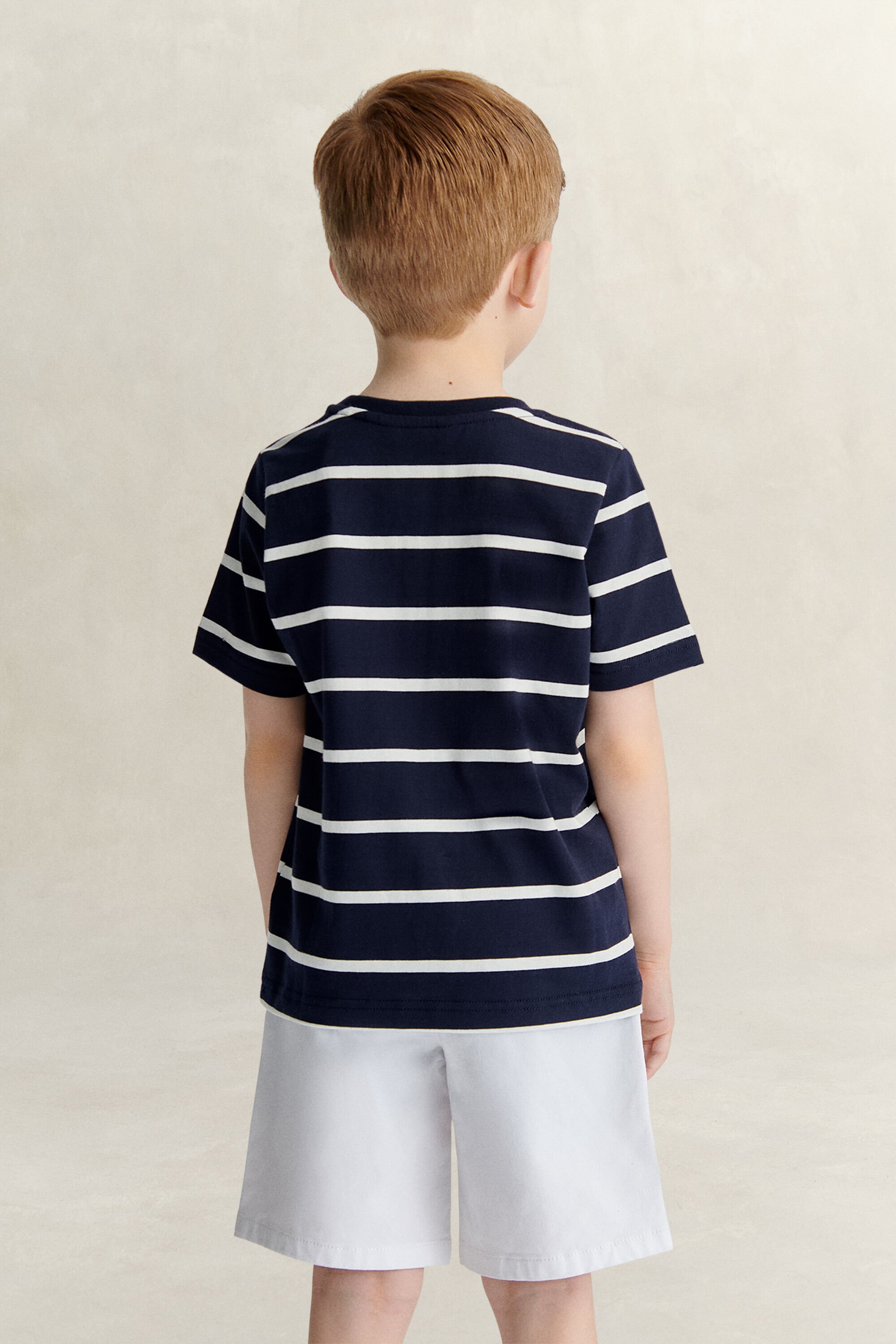 Boys randig T-shirt med logo