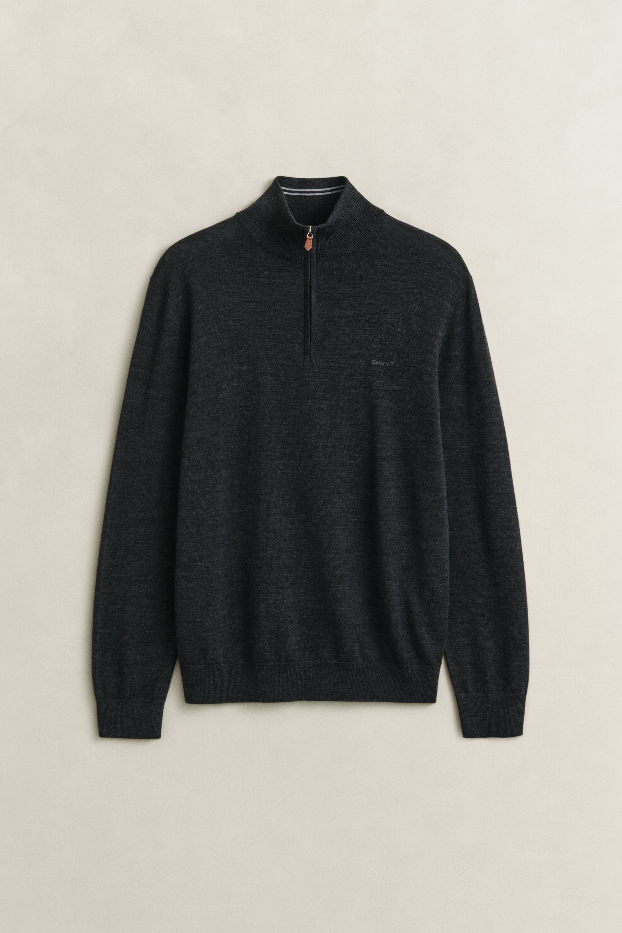 Tröja med half-zip i merinoull