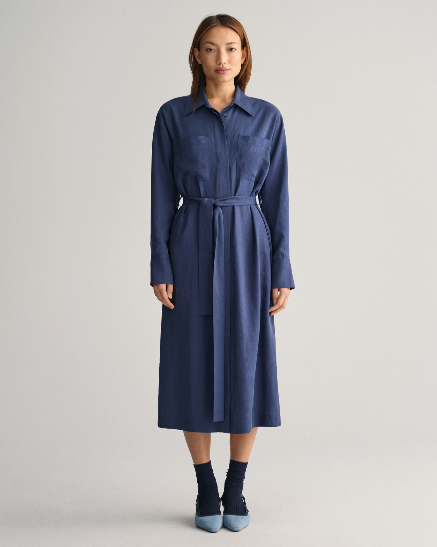 Skjortkl&auml;nning med fickor