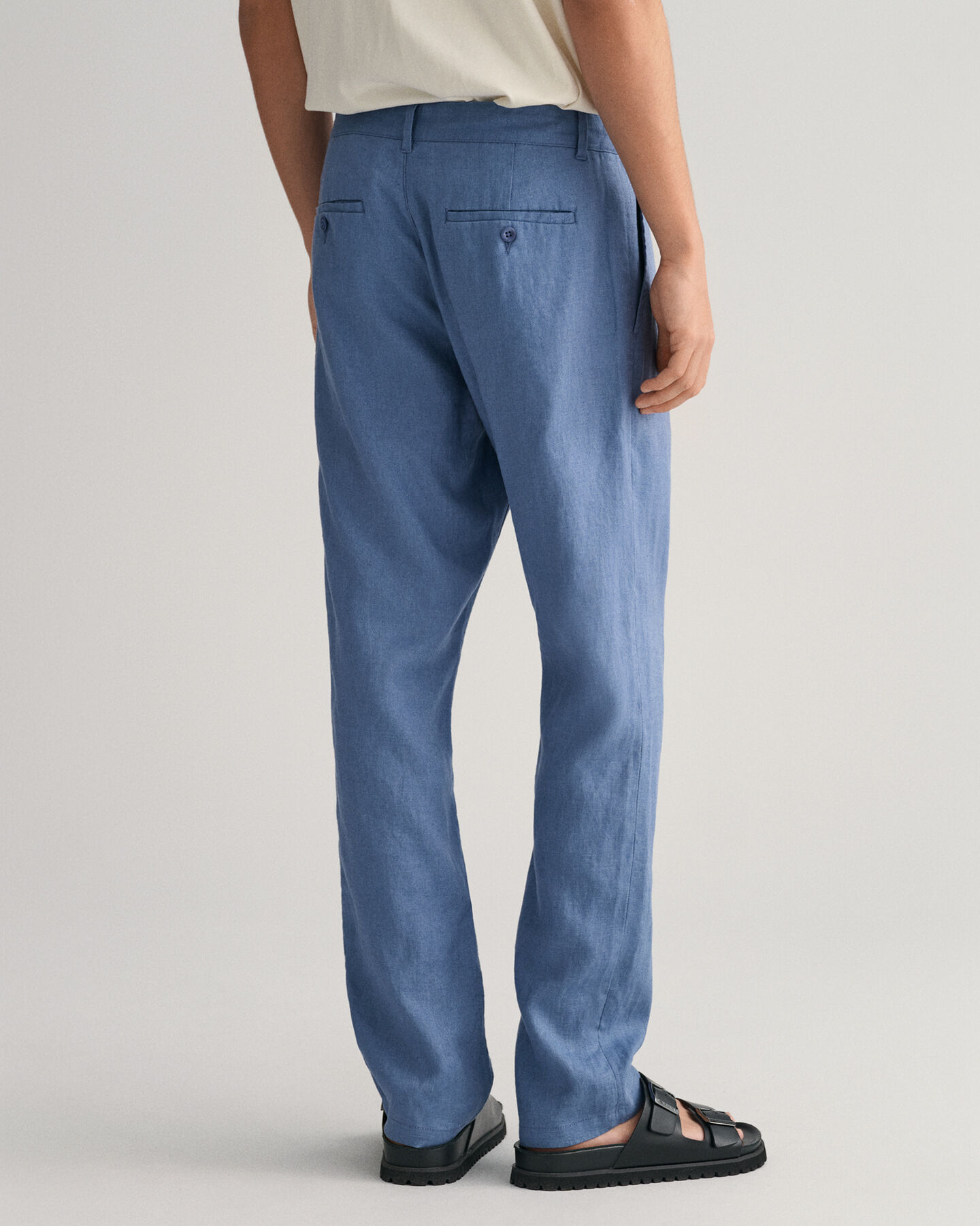 Relaxed fit linnebyxor med dragsko