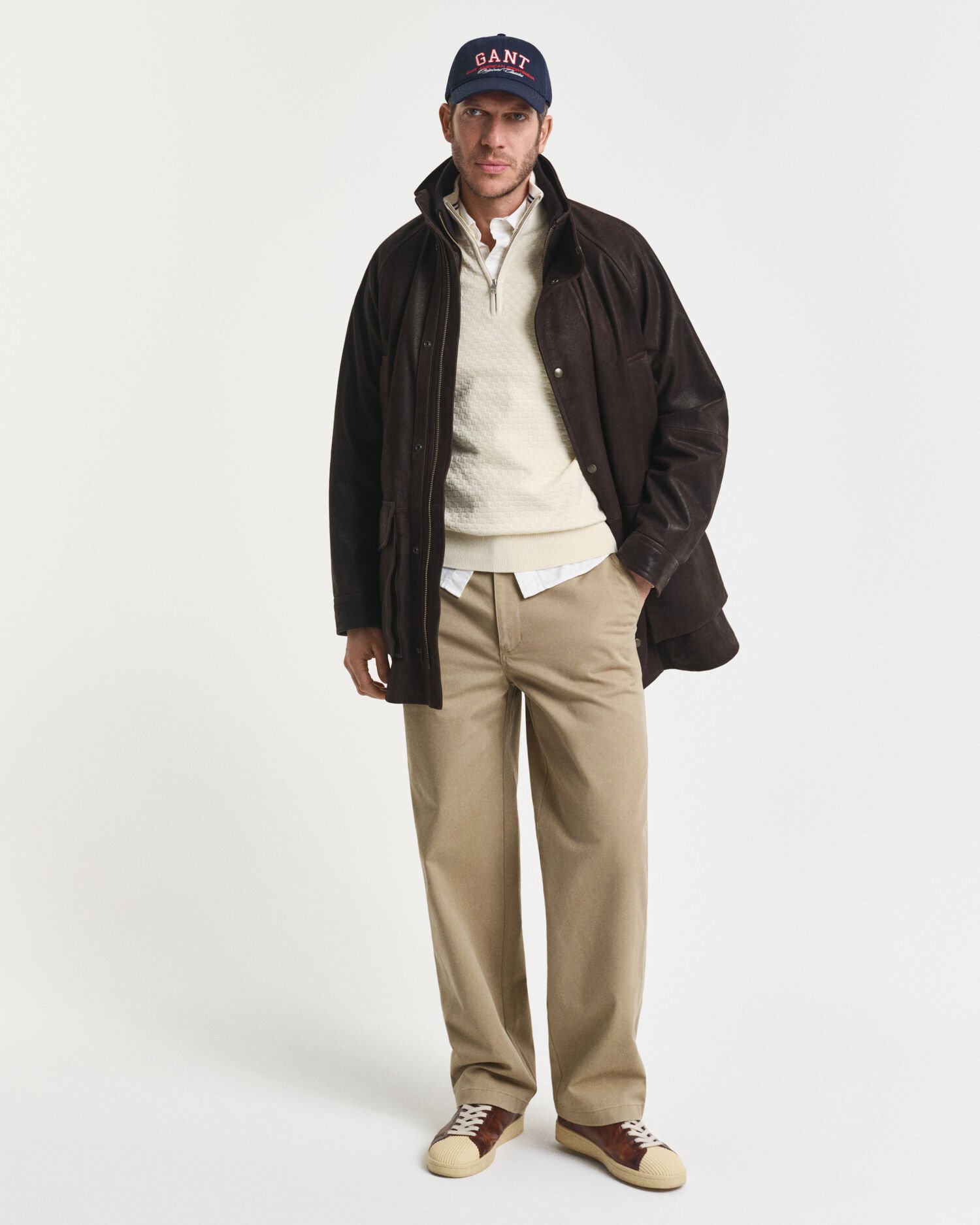 Tröja med half-zip och mikrostruktur