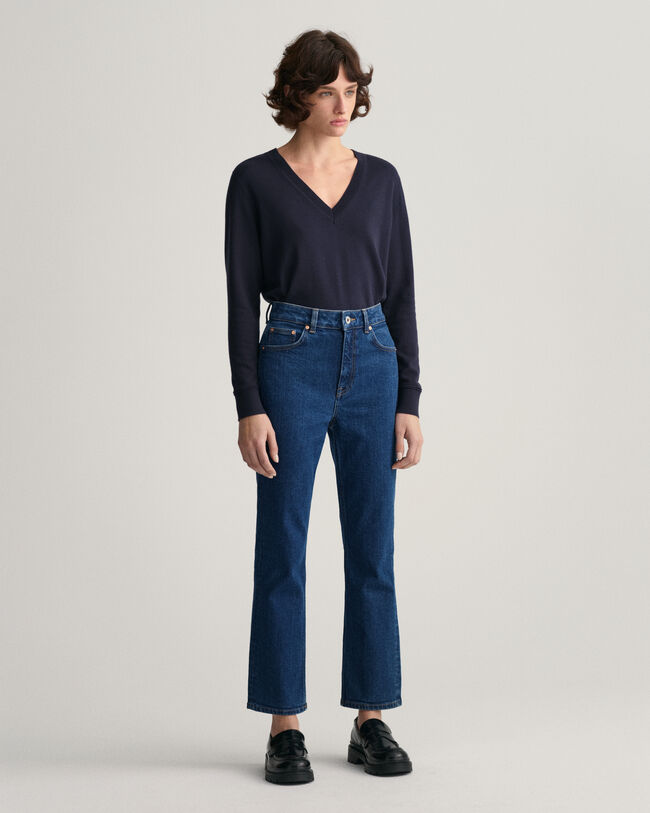 Cropped utställda jeans