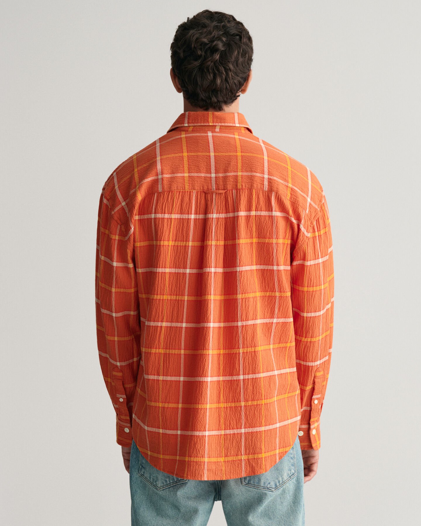 Oversized rutig skjorta med struktur